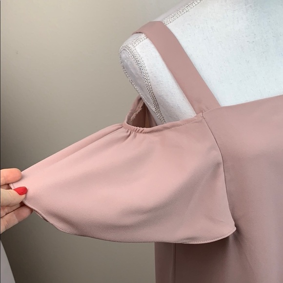 ASOS New Look cold shoulder chiffon shift dress M - Picture 3 of 6